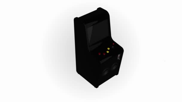 Arcade Maschine Retro Gaming Stil Mit Joystick Und Tasten Render — Stockvideo