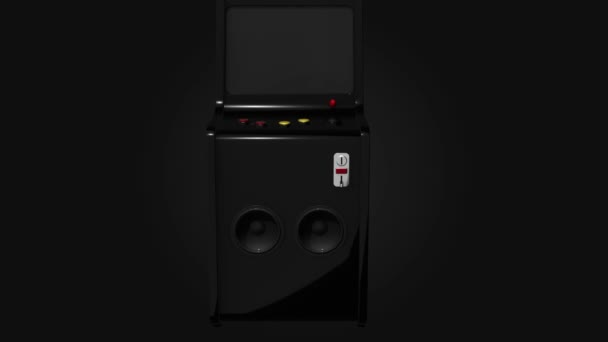 Arcade Machine Retro Estilo Juego Con Joystick Botones Render — Vídeos de Stock