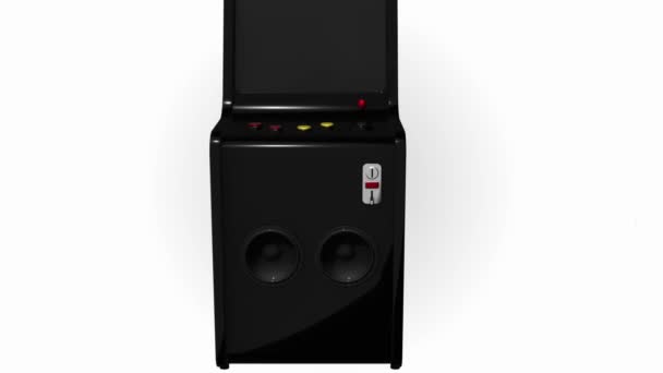 Style de jeu rétro de machine d'arcade avec le joystick et les boutons 3D Render 4K 