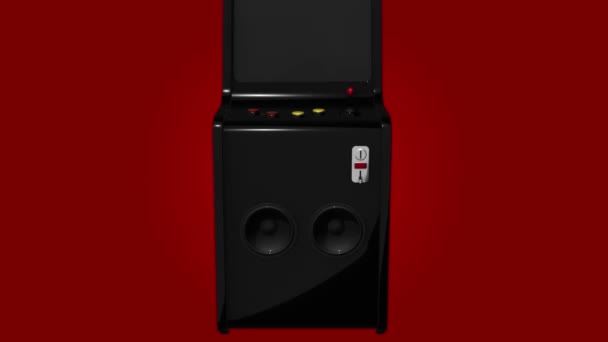 Arcade Machine Retro Estilo Juego Con Joystick Botones Render — Vídeo de stock