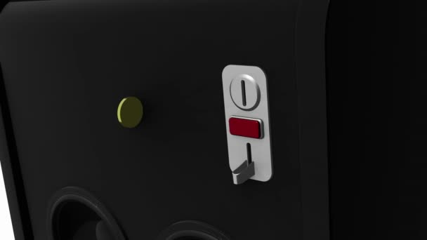 ジョイスティックとボタンでアーケードマシンレトロゲームスタイル 3Dレンダー4K — ストック動画
