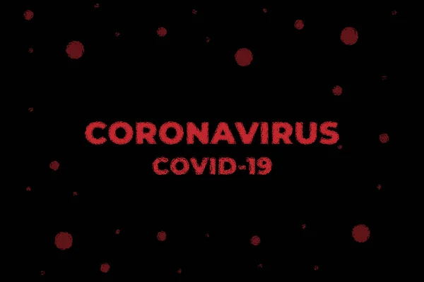 Coronavirus Corvid Epidemisch Virus Verspreid Hele Wereld Dodelijke Ziekte Tekstlettertype — Stockvector