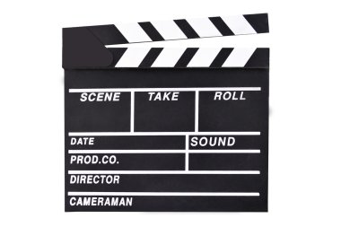 Clapper board isolated on white background clipart