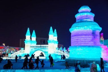 Harbin, Çin - 21 Ocak 2017: Harbin uluslararası buz ve kar 