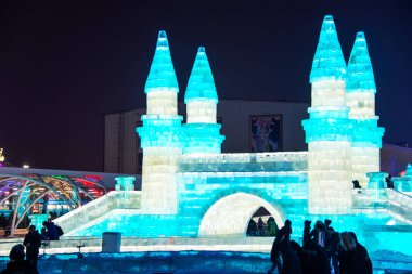 Harbin, Çin - 21 Ocak 2017: Harbin uluslararası buz ve kar 