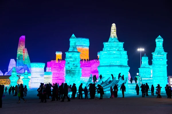 Harbin, Kína - 2017. január 21.: Harbin nemzetközi jég és hó — Stock Fotó