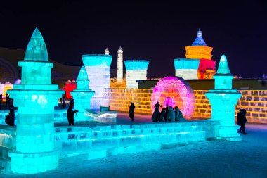 Harbin, Çin - 21 Ocak 2017: Harbin uluslararası buz ve kar 