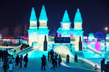 Harbin, Çin - 21 Ocak 2017: Harbin uluslararası buz ve kar 