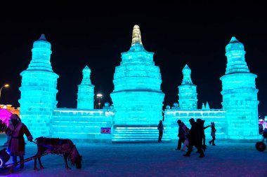 Harbin, Çin - 21 Ocak 2017: Harbin uluslararası buz ve kar 