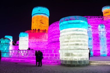 Harbin, Çin - 21 Ocak 2017: Harbin uluslararası buz ve kar 