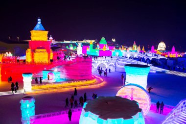 Harbin, Çin - 21 Ocak 2017: Harbin uluslararası buz ve kar 