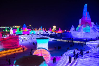 Harbin, Çin - 21 Ocak 2017: Harbin uluslararası buz ve kar 