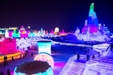 Harbin, Çin - 21 Ocak 2017: Harbin uluslararası buz ve kar 