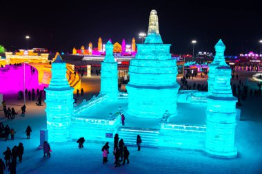 Harbin, Çin - 21 Ocak 2017: Harbin uluslararası buz ve kar 