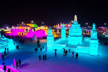 Harbin, Çin - 21 Ocak 2017: Harbin uluslararası buz ve kar 