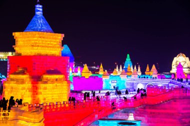 Harbin, Çin - 21 Ocak 2017: Harbin uluslararası buz ve kar 