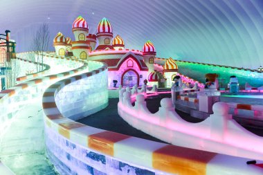 Harbin, Çin - 21 Ocak 2017: Harbin uluslararası buz ve kar 