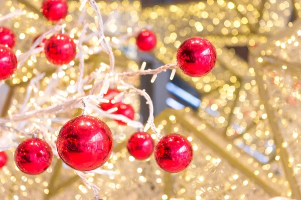 Christmas tree and decorations and lights — Stock Photo, Image