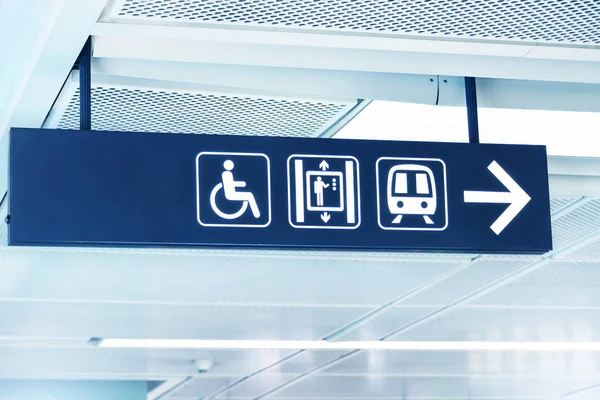 Direction sign in public and building — Stock Photo, Image