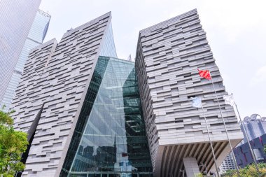 Guangzhou, Çin - 03 Nisan 2017: Guangzhou yeni kütüphane peyzaj