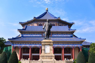 Guanghzou, Çin - 02 Nisan 2017.The Sun Yat-Sen Memorial Hall bir sekizgen şeklindeki Guangzhou, Çin'de inşa ediyor. Sun Yat-Sen bir devrimci ve siyasi liderdi. Güneş Cumhuriyet Çin kurucu babası olduğu gibi.