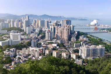 Zhuhai, Çin - 16 Nisan 2017: Zhuhai veya Pearl city aynı zamanda Çin'in önde gelen turizm hedefleri biridir ve aynı zamanda özgün özel ekonomik bölgeleri 1980'li yıllarda kurulan oldu .