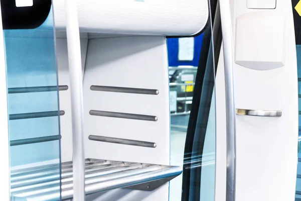 Luggage shelf in train — Stock Photo, Image