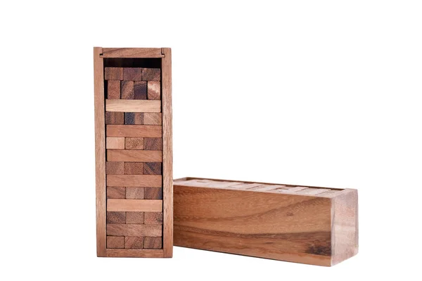 Blocks of wood isolated on white background — Stock Photo, Image
