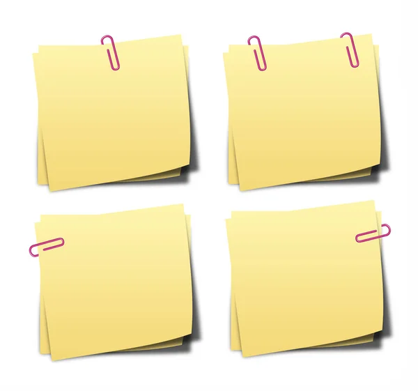 Yellow sticky notes on white background — Stock Photo, Image