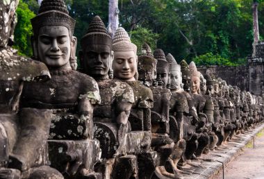 Buda resim taş kapısı, Angkor Thom Kamboçya'da, taş