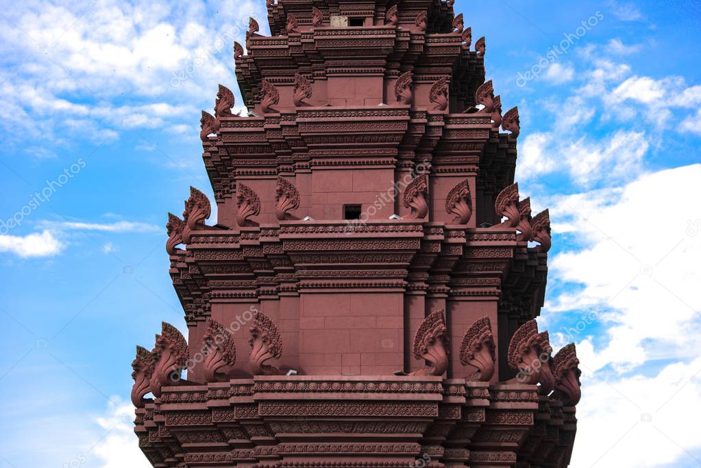 The Independence monument with  Khmer architectural style, in Phnom Penh, Cambodia capital city