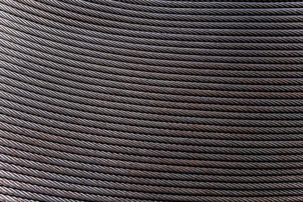 Stalen kabel windspil: zware aderige kabel in zwaar industrieel gebruik — Stockfoto
