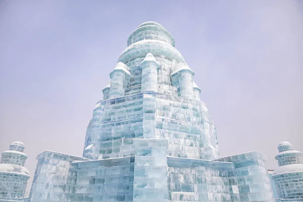 Harbin internationales Eis- und Schneeskulpturenfestival ist ein jährliches Winterfestival in harbin, China. Es ist das weltgrößte Eis- und Schneefest. — Stockfoto