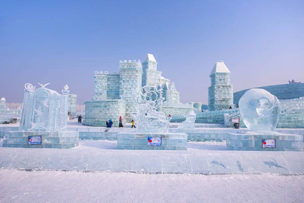 Harbin, Çin - 15 Ocak 2020: Harbin Uluslararası Buz ve Kar — Stok fotoğraf