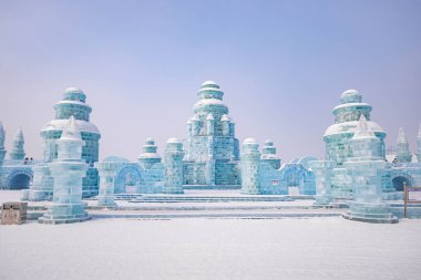 Harbin, Çin - 15 Ocak 2020: Harbin Uluslararası Buz ve Kar 