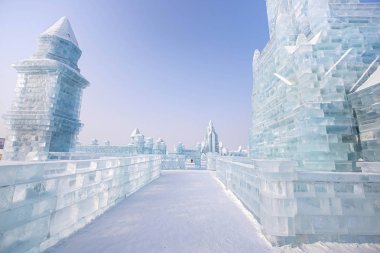 Harbin, Çin - 15 Ocak 2020: Harbin Uluslararası Buz ve Kar 