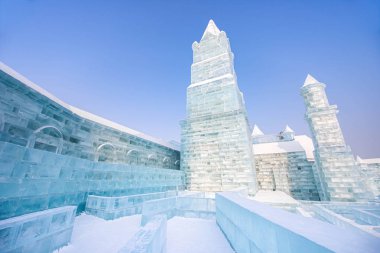 Harbin, Çin - 15 Ocak 2020: Harbin Uluslararası Buz ve Kar 