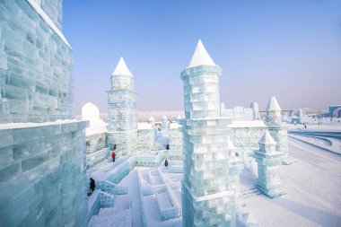 Harbin, Çin - 15 Ocak 2020: Harbin Uluslararası Buz ve Kar 