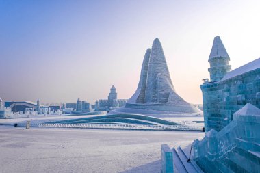 Harbin, Çin - 15 Ocak 2020: Harbin Uluslararası Buz ve Kar 