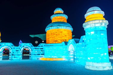 Harbin, Çin - 15 Ocak 2020: Harbin Uluslararası Buz ve Kar 