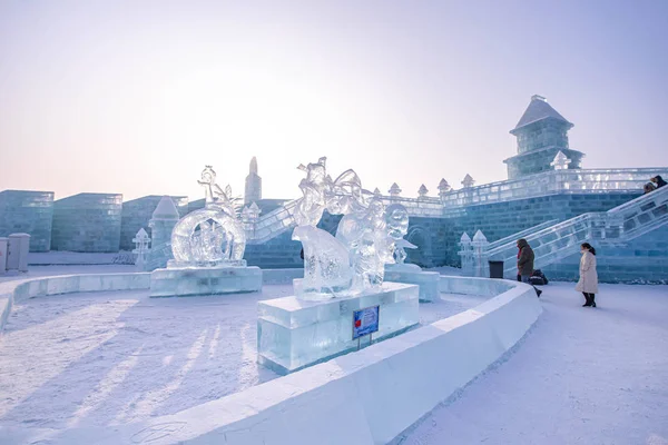 Harbin, Čína - 15. ledna 2020: Harbin International Ice and Snow — Stock fotografie