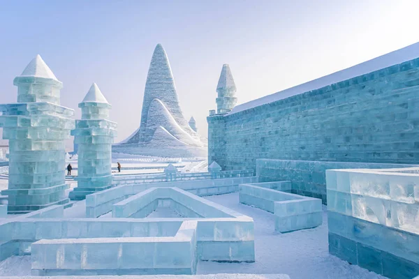 Harbin, Kína - 2020. január 15.: Harbin Nemzetközi Jég és Hó — Stock Fotó