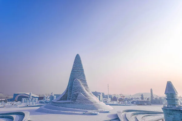 Harbin, Kína - 2020. január 15.: Harbin Nemzetközi Jég és Hó — Stock Fotó