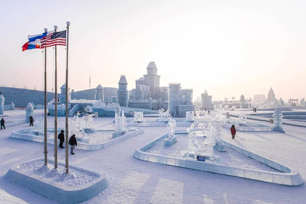 Harbin, China - 15 de janeiro de 2020: Harbin International Ice and Snow — Fotografia de Stock