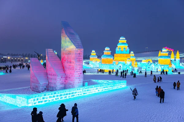 HARBIN, CHINA - JAN 15, 2020: Harbin International Ice and Snow — Stock Photo, Image