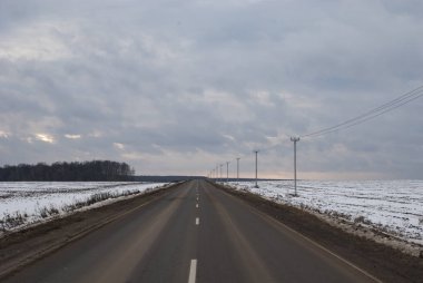 Ocak 2020 'de Moskova bölgesinde yol