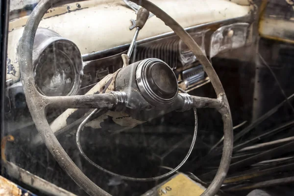 Lenkrad Eines Alten Sowjetischen Autos — Stockfoto