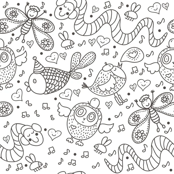 Doodle seamless mönster — Stock vektor