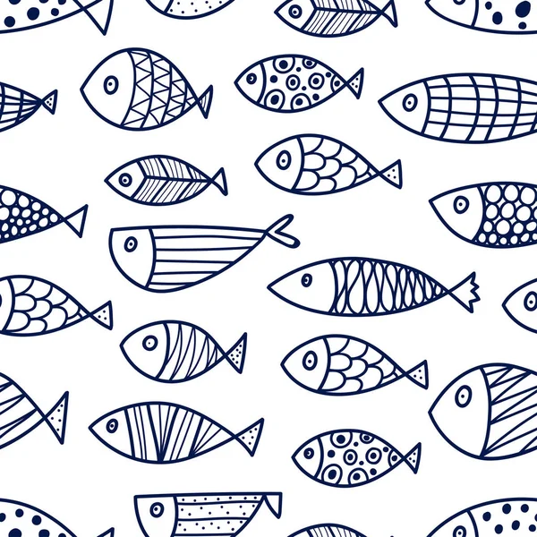 Silueta de pescado plano — Vector de stock