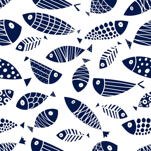 Μοτίβο άνευ ραφής ψαριών — Διανυσματικό Αρχείο